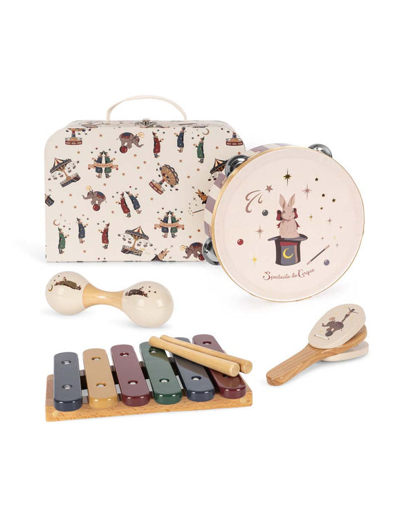 Music set in a suitcase Circus