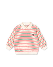 Spotty long sleeve polo Blush Bound Stripe
