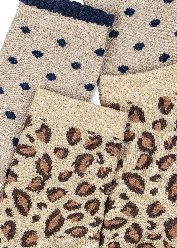 2-Pack Glitter Yarn Socks Leo / Dot