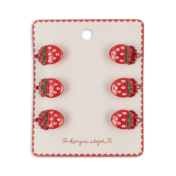6-Pack Mini Fraise Hair Clips
