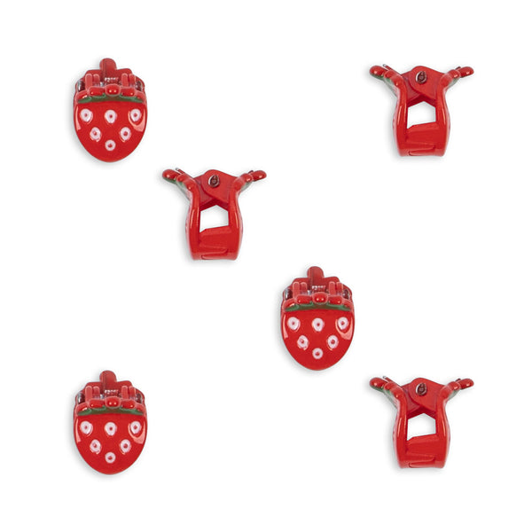 6-Pack Mini Fraise Hair Clips