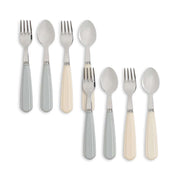 8-pack children's cutlery set cream / onyx