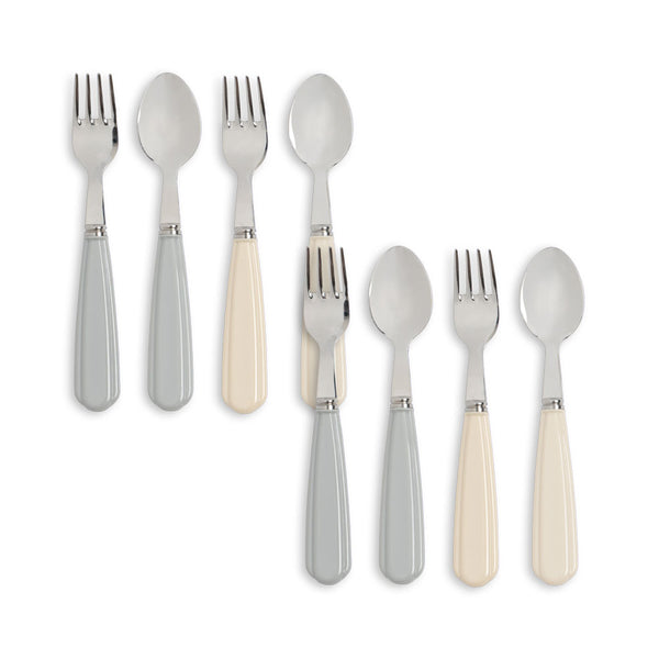 8-pack children's cutlery set cream / onyx