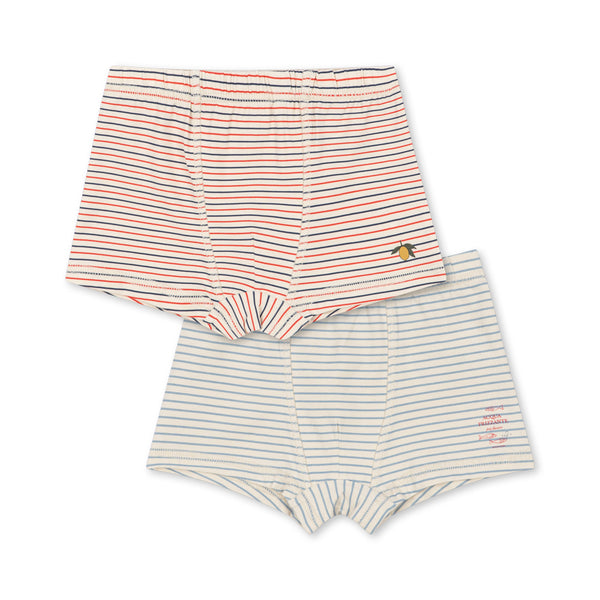 2-Pack Basic Boxer Shorts Stripe Bluie / Stripe Tricolore