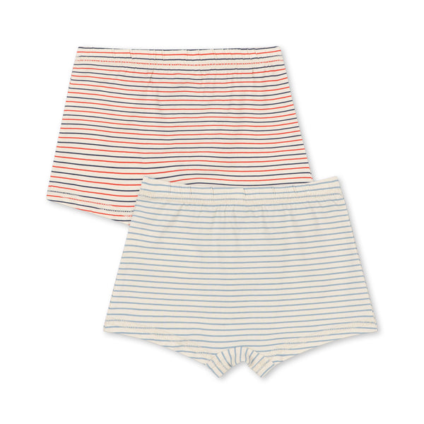 2-Pack Basic Boxer Shorts Stripe Bluie / Stripe Tricolore