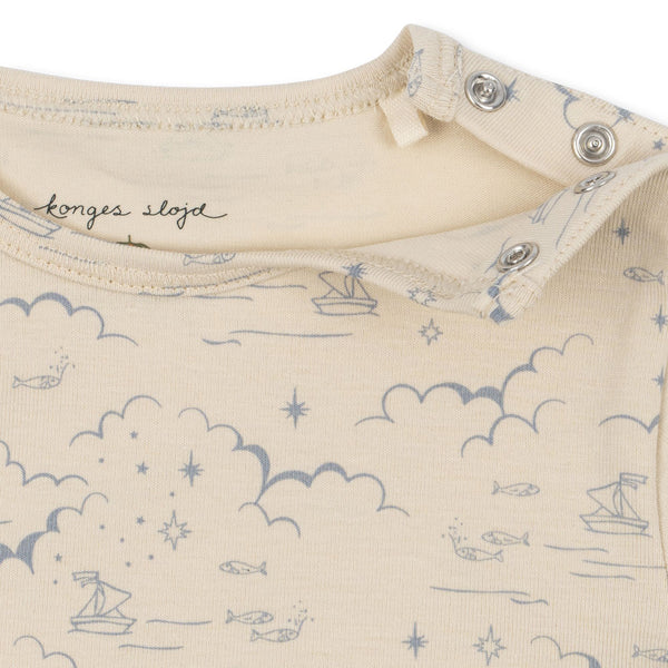 Basic long-sleeved body Cielo Marino