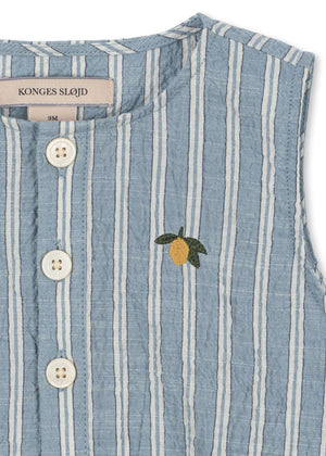 Konges Sløjd Elliot Strampler Trio Bleu Stripe – Detailansicht