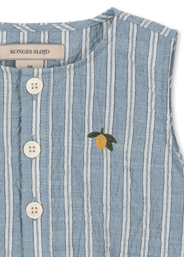 Elliot Romper Trio Blue Stripe