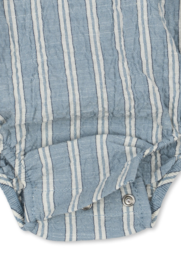 Elliot Romper Trio Blue Stripe