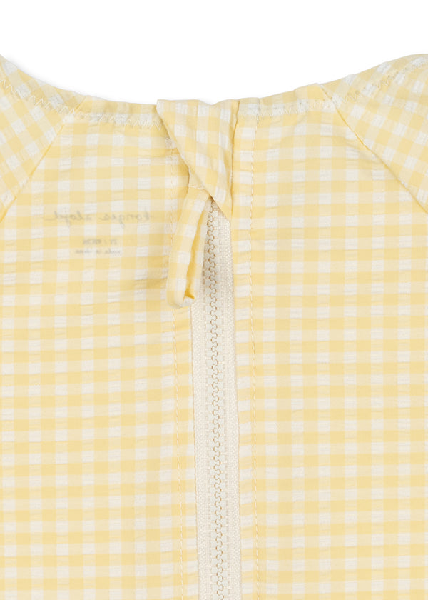 Etta Long Sleeve Swimsuit Banana Almond Check