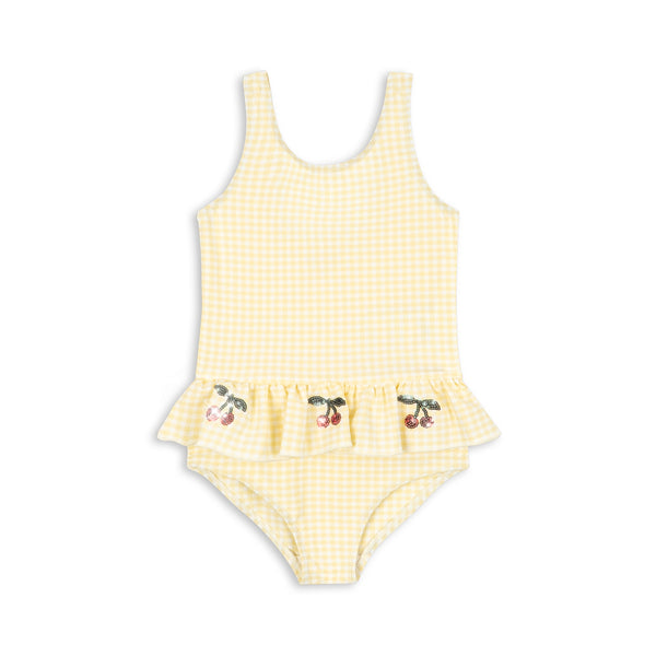 Etta Swimsuit Banana Almond Check