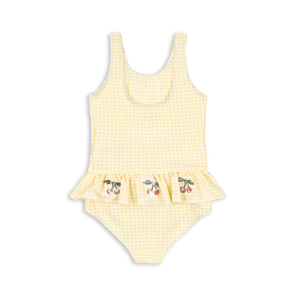 Etta Swimsuit Banana Almond Check