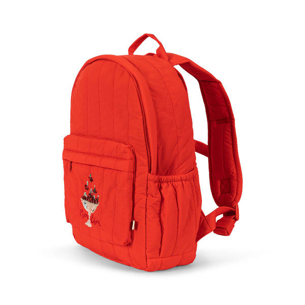 Juno Embroidered Backpack Fiery Red
