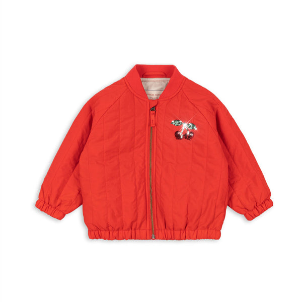 Juno Embroidered Bomber Jacket Fiery Red