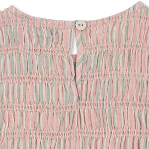 Konges Sløjd Luli Kleid Blush Stripe aus Bio-Baumwolle