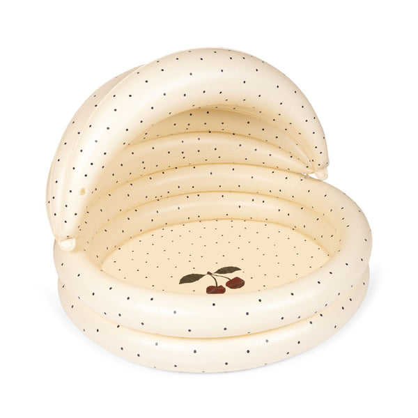 Paddling Pool with Sun Protection Navy Dot