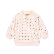 Spotty Long Sleeve Polo Rosewater Dot