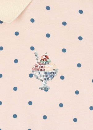 Konges Sløjd Spotty Langarm-Polo Rosewater Dot am Kind