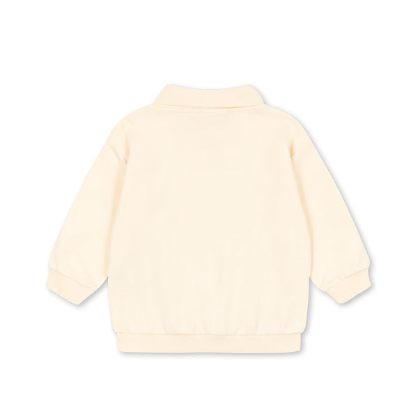 Spotty long sleeve polo Buttercream