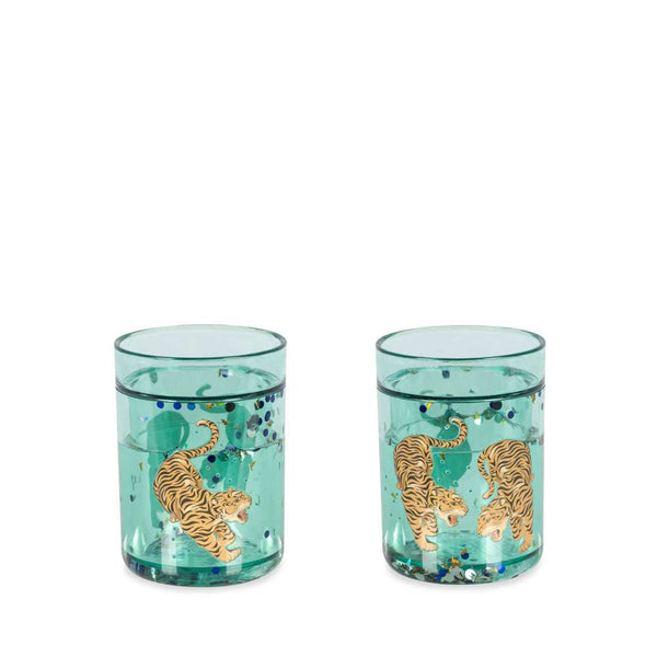 2er-Pack Glitzer-Trinkbecher Tiger Ruggito von Konges Sløjd – Produktansicht