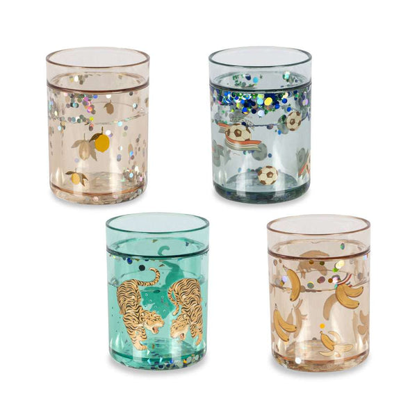4er-Set Glitzer-Trinkbecher Multi von Konges Sløjd – Produktansicht