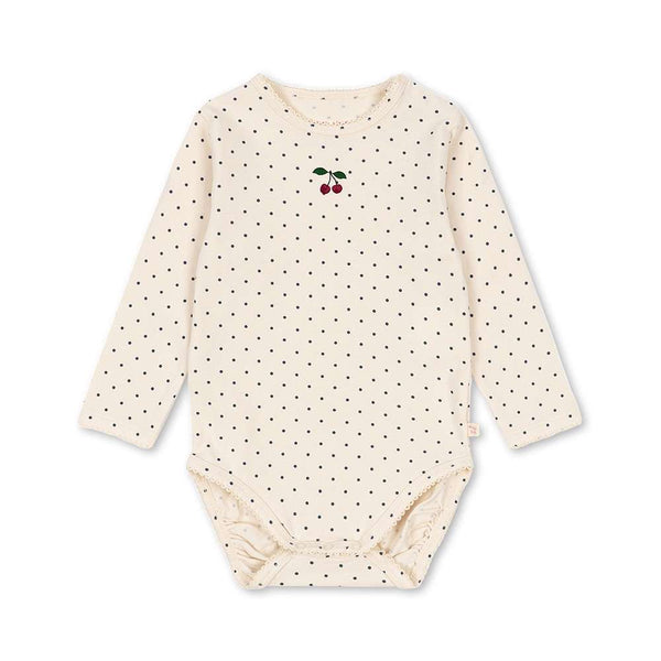 Konges Sløjd Body Basic Blue Dot, Langarm-Body für Babys