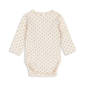 Konges Sløjd Baby-Body Blue Dot mit Druckknöpfen an der Seite, Detail