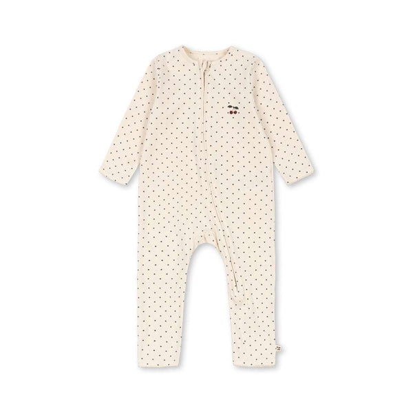 Konges Sløjd Zip-Strampler Basic Blue Dot aus 95 % Bio-Baumwolle