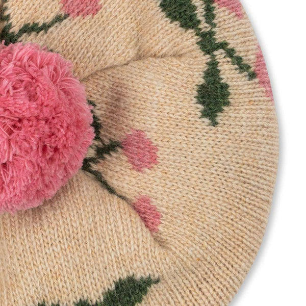 Konges Sløjd Baskenmütze Belou Cherry – Strickdetail