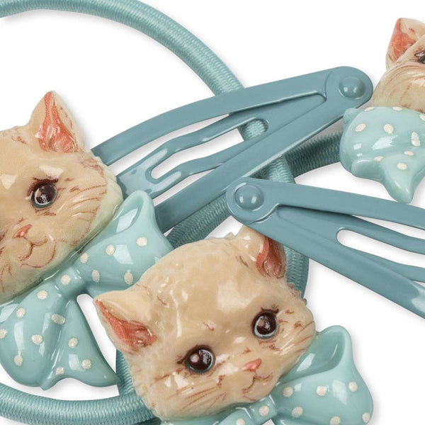 Konges Sløjd Haarschmuck-Set Kitty mit Katzen-Motiv