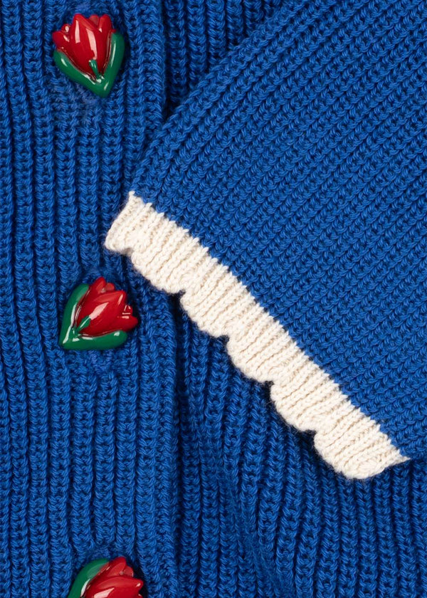 Konges Sløjd Strickjacke Lallo Blue, Detail der Strickstruktur