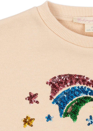 Konges Sløjd Pailletten-Sweatshirt Lou Buttercream für Kinder, Rückansicht