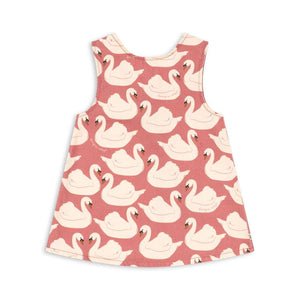 Konges Sløjd Kleid Magot Swan Rose aus weichem Jeansstoff, Vorderansicht