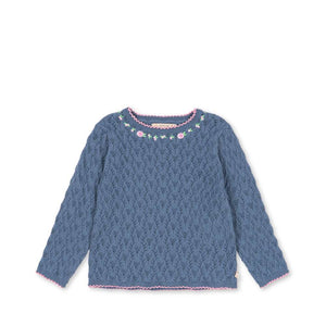 Konges Sløjd Strickpullover Rosier Ashley Blue – Vorderansicht