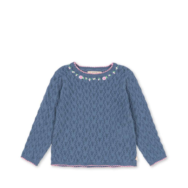 Konges Sløjd Strickpullover Rosier Ashley Blue – Vorderansicht