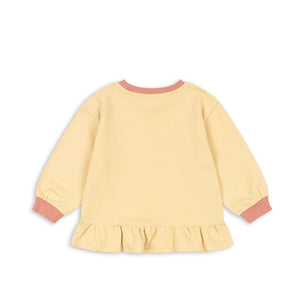 Konges Sløjd Rüschen-Sweatshirt Spotty Banana Crepe, Detailansicht der Rüschen
