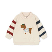 Long-Sleeved Polo Spotty Brown Rice