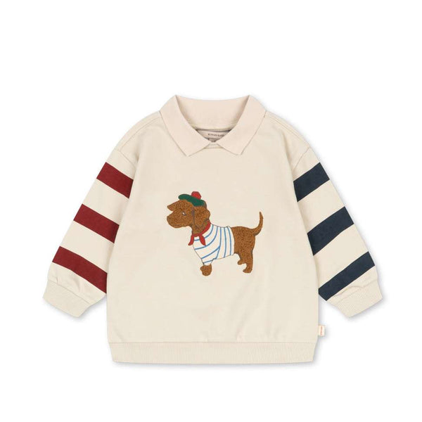 Long-Sleeved Polo Spotty Brown Rice
