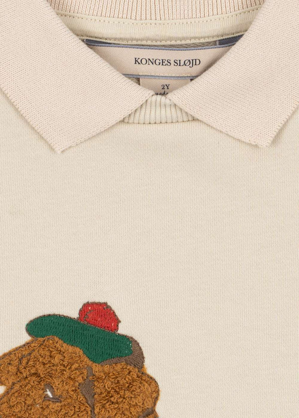 Long-Sleeved Polo Spotty Brown Rice