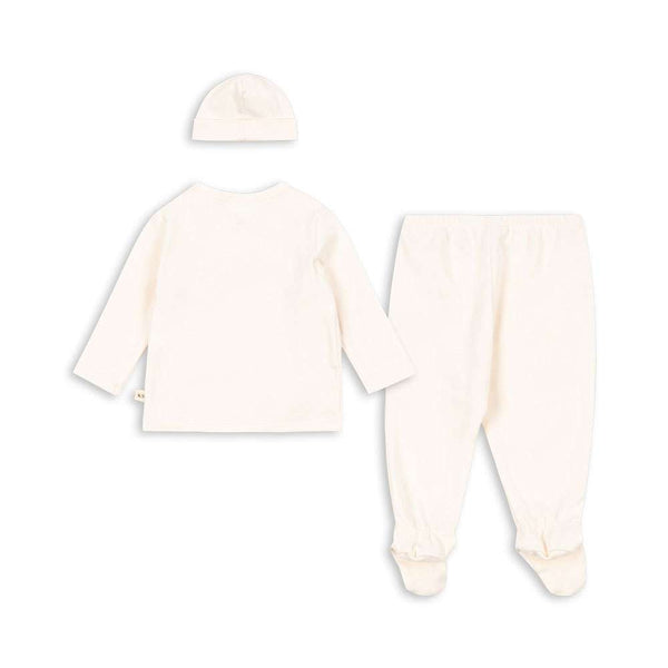 Konges Sløjd Geschenkset Take Me Home Antique White – Wickeljacke, Hose und Mütze