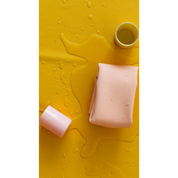 Silicone Leather Changing Mat & Placemat Peach/Green