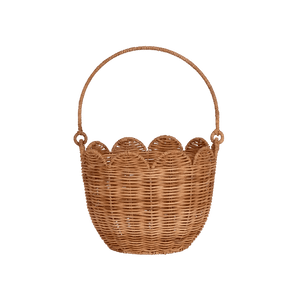 Olli Ella Rattan Tulip Carry Basket Natural | Aufbewahrungskorb | Beluga Kids