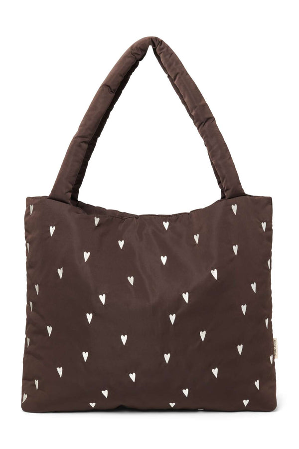 Studio Noos Puffy Mom Bag Brown Hearts aus recyceltem Polyester