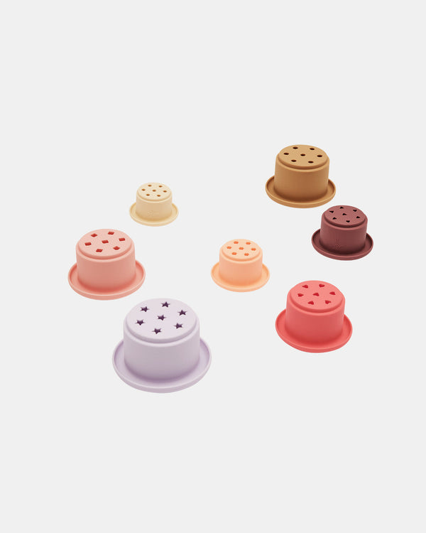 Stacking tower cup Tawa cherry red/beige