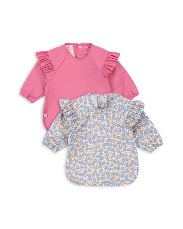 2-Pack Bib with Sleeves Fleur Rosier / Chateau Rose