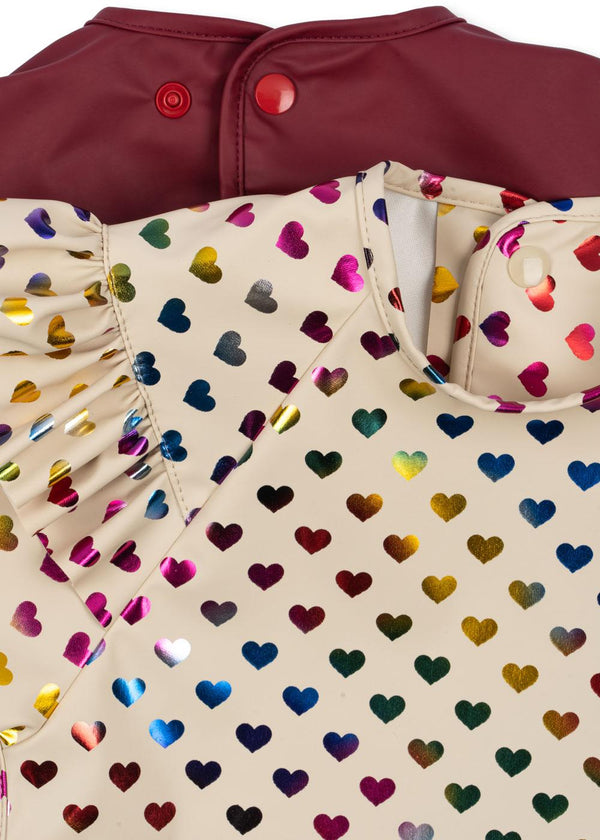 2-Pack Bib with Sleeves Coeur Glitter / Sangria