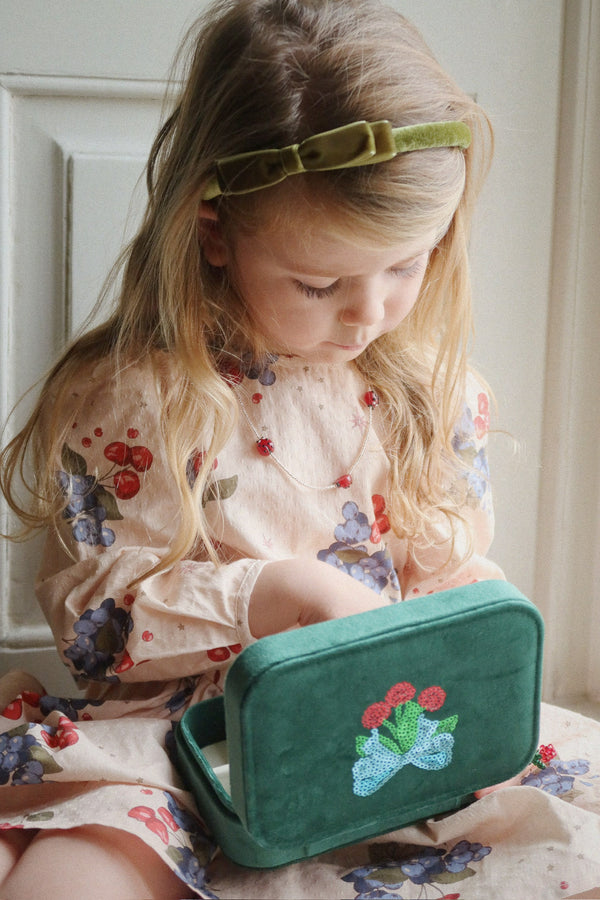 Velvet Bow Headband Green