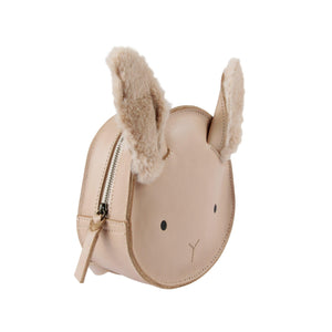 Donsje Kapi Rucksack Fluffy Bunny – Rundum-Reissverschluss am Leder