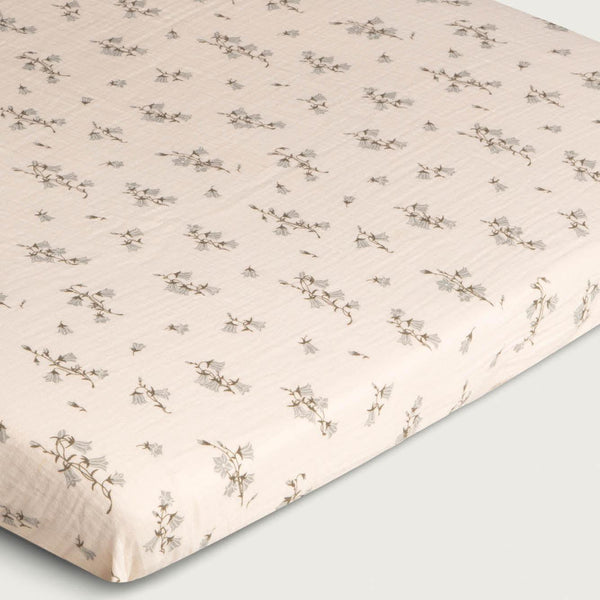 Muselin fitted sheet 70x140cm Bluebell