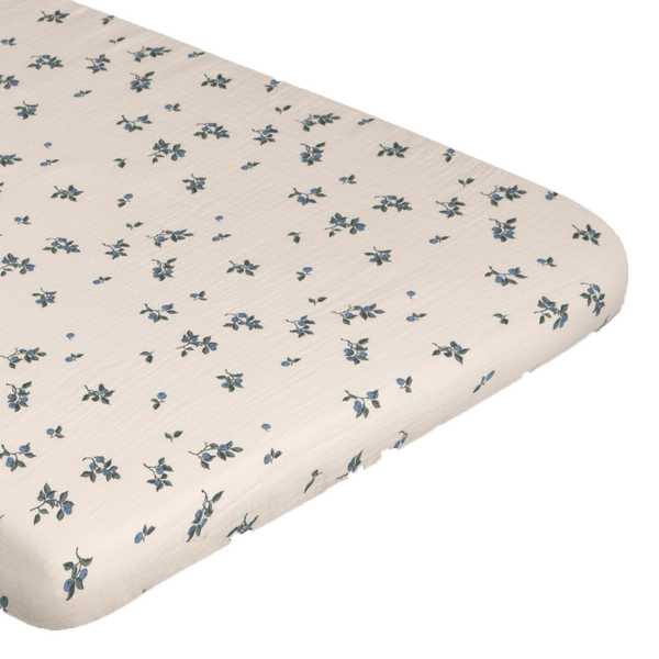 Muselin fitted sheet 70x140cm Blueberry